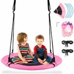 Goplus - Balancoire Nid d'Oiseau avec Tente Amovible Ø100CM et Corde Reglable en Hauteur 100-160CM, Capacite de Charge 150 kg pour Enfants et