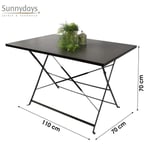 COLLECTION "MISTRAL" TABLE PLIABLE EN METAL GRIS ANTHRACITE 110X70XH70CM