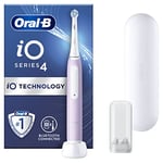 Oral-B iO4 Electric Toothbrushes For Adults, 1 Toothbrush Head, Travel Case & Toothbrush Head Holder, 4 Modes With Teeth Whitening, UK 2 Pin Plug, Lavender