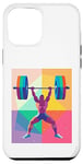 Coque pour iPhone 12 Pro Max Musculaire Guy Overhead Pressing a Massive Barbell