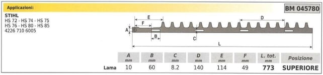 Lame Haut Stihl Taille-Haies Hs 72 74 75 76 80 85 045780