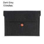 Laptop Sleeve Tablet Cover Notebook Handbag Dark Grey 13 Inches