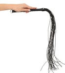 Flogger En Corde De Velours En Cuir De Bovin Noir Jeu BDSM 70 CM Par Zado Fetish