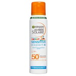 GARNIER Ambre Solaire - Brume Anti-Sable Kids FPS 50+ - Haute Protection Solaire - Protège des UVA, UVB & UVA Longs - Résiste à L'Eau - À Base De Céramides - Peaux Sensibles - 150 ml