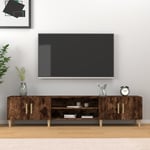 Meuble tv chêne fumé 180x31,5x40 cm bois d'ingénierie The Living Store Brun