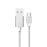 WatioWave Câble micro USB en nylon tressé de 1 m, couleur argent (série Platinum), idéal pour charger et transférer des données avec style et résistance. Parfait pour vos appareils compatibles.