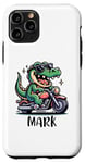 Coque pour iPhone 11 Pro Marque Mark Fun Alligator pour garçon Motif moto