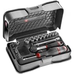 Coffret de douilles FACOM 1/4 R.161-4P6 - Cliquet étanche - 9 douilles 6 pans métriques - 8 embouts - Noir