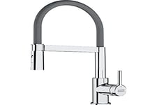 Franke 115.0626.087 Lina semi-pro - Chrome/Grey Tap for Kitchen Sinks with a Pull-Out spout and Spray Function semi-pro-chrome/grey-115.0626, Small