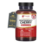 Montmorency Cherry 6400mg - 200 Tart Cherry Capsules - Natural Tart Cherry Extract Supplement for Men & Women – Super Strength, Gluten Free, Vegan and GMO Free - Made in The UK by Prowise