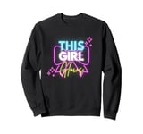 This Girl Glows For Kids Tie Dye Bright Colors 80's and 90's Sweatshirt