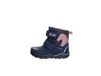 Lurchi Bébé Fille Kalea Sympatex Chaussure de première randonnée, DK Blue Pink, 24 EU Large