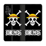 Cokitec Housse Cuir Portefeuille pour Samsung Galaxy A13 4G Manga One Piece Tete de Mort