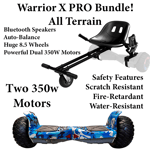 Camo Blue Edition Warrior X Pro Hoverboard + Kart Bundle 700w Power 8.5″ Wheels