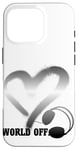 Coque pour iPhone 16 Pro Casque Musique Coeur Techno House Amour