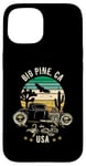 Coque pour iPhone 15 Big Pine California USA Hotrod Design rétro coucher de soleil dans le désert