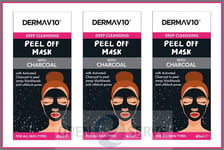 3x Derma V10 Deep Cleansing Peel Off Charcoal Mask | Unblock Pores - 40ml