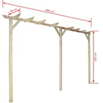 Pergola de jardin en bois - VINGVO - 400 x 40 x 205 cm - Vert - Résistance à la pourriture - Facile à assembler