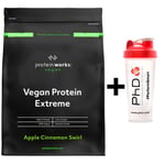Vegan Protein Powder Apple Cinnamon Swirl 500G + PhD Shaker DATE MAY/2023