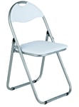 Argos Home Padded Faux Leather Folding Office Chair - White