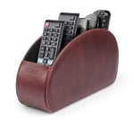 Londo Support de télécommande avec 5 poches - Rangez les télécommandes DVD, Blu-Ray, TV, Roku ou Apple TV - Cuir véritable avec doublure en daim - Rangement fin et compact pour le salon ou la chambre