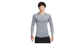 Maillot manches longues nike pro gris homme