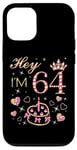 Coque pour iPhone 12/12 Pro Bougie d'anniversaire pour 64e anniversaire Inscription Hey I'm 64, 64 Years Old Women