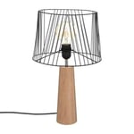 Lampe en bois et métal - Atmosphera - Joe - Naturel - Beige - D. 28 x H. 46 cm