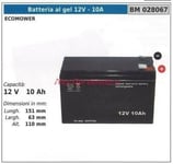 Batterie Au Gel 12V-10A Ecomower 12V 10AH 028067