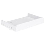 Navaris Clip-on Bedside Shelf - Clamping Hanging Bamboo Shelf for Bed Frame - Small Bed-Side Table Tray for Books, Phones, Chargers - White Finish