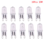 10-pack G9-stifts halogenlampor 120V 25W 40W 60W Glödlampa JCD G9 25W