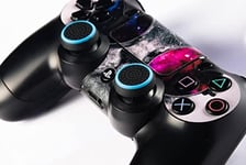 G-MOTIONS - Protection Joystick pour Playstation Xbox SWTICH - Thumbstick Protection Silicone Haut de Gamme avec matière Anti dérapante au Centre (Noir Bleu)