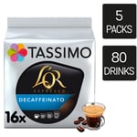 Tassimo Coffee Pods L'OR Espresso Decaffeinato 5 Packs (80 Drinks)