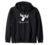 Algonquin Park Ontario Canada Wildlife Moose Antlers Camper Zip Hoodie