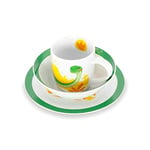 GREENBOX Service de table en porcelaine pour enfant I Service de petit-déjeuner 3 pièces Passe au lave-vaisselle I Ensemble de tasses blanches avec motif I Idées cadeaux pour enfants I Vaisselle