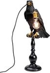 Kare Design Table Lamp Animal Sitting Crow, Mat Black, Handpainted, Bedside Lamp, Elegant Lighting, Room Decor, Bedroom, Living Room, Bulb not Included, 61 x 16 x 29 cm