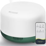 Hianjoo Essential Oil Diffuser 450ml, Electric Aroma Ultrasonic Aromatherapy Fragrant Oil Vaporizer Humidifier, Purifies The Air, Timer and Auto-Off Safety Switch, 7 LED Light Colors (Green)