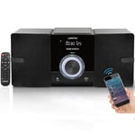 Compact Micro Hi-Fi Stereo System with CD Player, Bluetooth, FM Radio, USB Playback, Aux-input & Earphone output, 40W Stereo Sound, Remote Control (Classic)