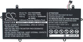 Kompatibelt med Toshiba Portege Z30-A-17D, 14.8V, 3350 mAh