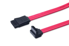 Assmann - Sata-Kabel - Serial Ata 150/300/600 - Sata Till Sata - 50 Cm - Vänstervinklad Kontakt, Platt - Röd