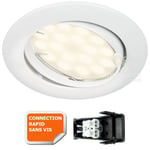 Spot led encastrable complete orientable blanc avec ampoule gu10 230v eq. 50w, lumiere blanc neutre