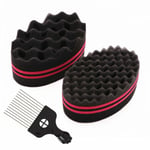 Magic Curl Sponge Twist Sponge Dubbelsidig hårborste Sponge Hair Sponge Twist Curl Sponge Magic Hair Braider Coils Dreadlock Curl Brush 2 delar