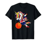 Dabbing Unicorn Great Britain Basketball Fans Jersey UK Flag T-Shirt