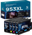 953XL Cartouches d'encre pour imprimante en Remplacement des cartouches compatibles HP 953XL HP OfficeJet (Pack de Quatre)