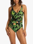 Sea Level Lotus Cross Front Multifit One Piece Swimsuit, Black/Multi