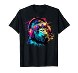 DJ Monkey with Headphones and Sunglasses Music Party Monkey T-Shirt