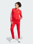 adidas Essentials 3-Stripes Tracksuit, Red, Size L, Women