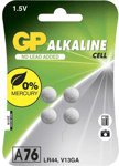 GP Alkaline Cell Battery A76/LR44, 1,5V, 4-pack