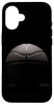 Coque pour iPhone 16 Ballon de basket simple noir et blanc