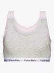 Calvin Klein Kids' Bralette, Pack of 2, Grey Heather/Unique